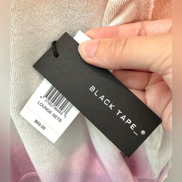 BLACK TAPE | Orange Pink Dip Dye Sweatshirt Terry Cloth NWT | XS - Picture 6 of 8